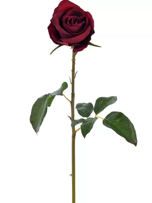 Best Sale Natural Touch Rose Bud Pick 20.5 In. Burgundy Silk Roses